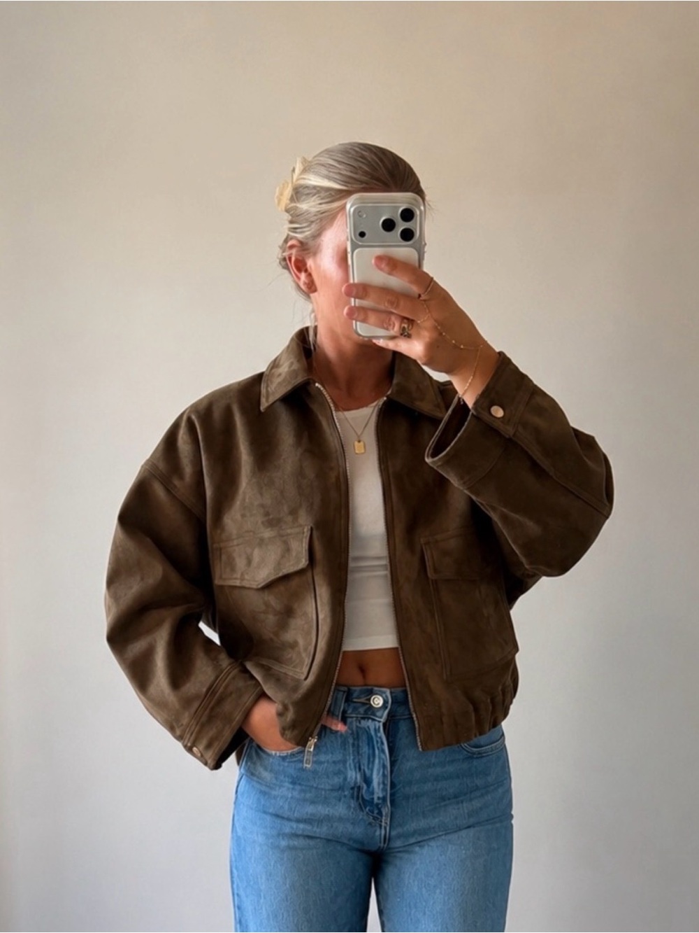 NWT ZARA FAUX SUEDE JACKET SIZE S